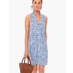 Tuckernuck Sleeveless Royal Shirt Dress Blue Hydrangea